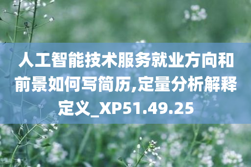 人工智能技术服务就业方向和前景如何写简历,定量分析解释定义_XP51.49.25