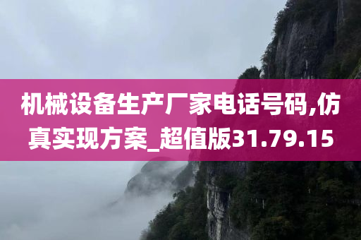 机械设备生产厂家电话号码,仿真实现方案_超值版31.79.15