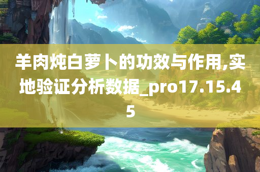 羊肉炖白萝卜的功效与作用,实地验证分析数据_pro17.15.45