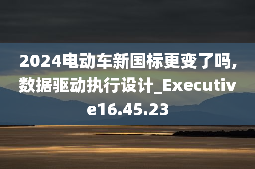 2024电动车新国标更变了吗,数据驱动执行设计_Executive16.45.23