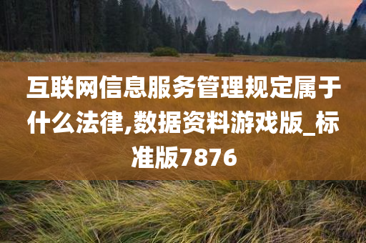 互联网信息服务管理规定属于什么法律,数据资料游戏版_标准版7876