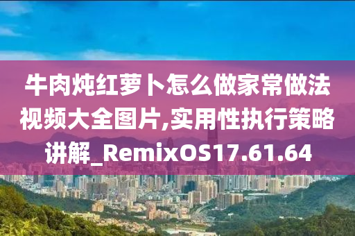 牛肉炖红萝卜怎么做家常做法视频大全图片,实用性执行策略讲解_RemixOS17.61.64