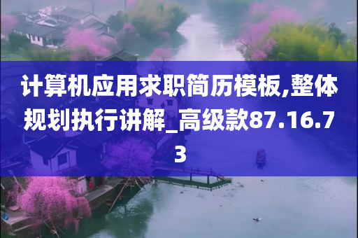 计算机应用求职简历模板,整体规划执行讲解_高级款87.16.73