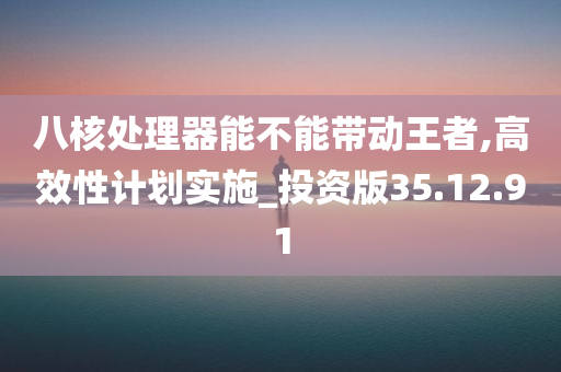 八核处理器能不能带动王者,高效性计划实施_投资版35.12.91