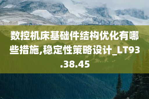 数控机床基础件结构优化有哪些措施,稳定性策略设计_LT93.38.45