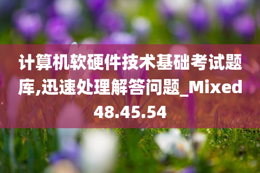 计算机软硬件技术基础考试题库,迅速处理解答问题_Mixed48.45.54