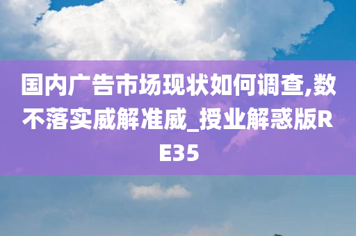 国内广告市场现状如何调查,数不落实威解准威_授业解惑版RE35