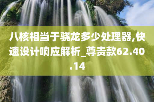 八核相当于骁龙多少处理器,快速设计响应解析_尊贵款62.40.14