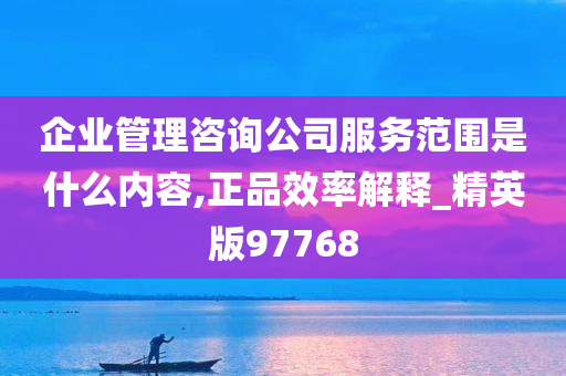 企业管理咨询公司服务范围是什么内容,正品效率解释_精英版97768