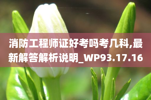 消防工程师证好考吗考几科,最新解答解析说明_WP93.17.16