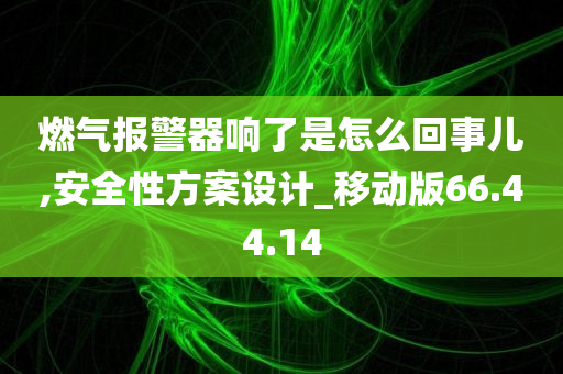 燃气报警器响了是怎么回事儿,安全性方案设计_移动版66.44.14