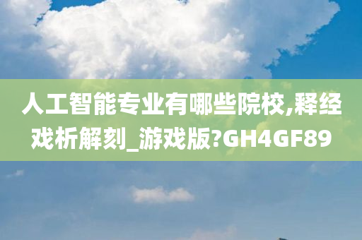 人工智能专业有哪些院校,释经戏析解刻_游戏版?GH4GF89