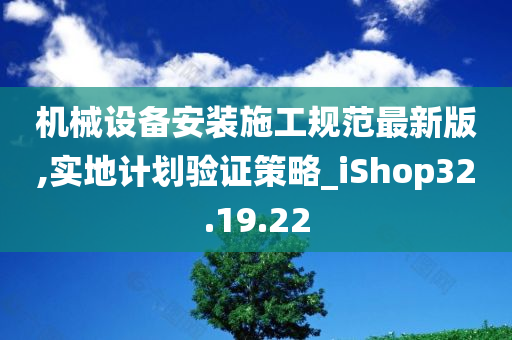 机械设备安装施工规范最新版,实地计划验证策略_iShop32.19.22