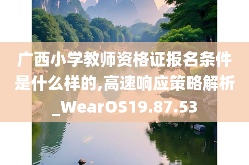 广西小学教师资格证报名条件是什么样的,高速响应策略解析_WearOS19.87.53