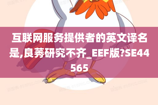 互联网服务提供者的英文译名是,良莠研究不齐_EEF版?SE44565