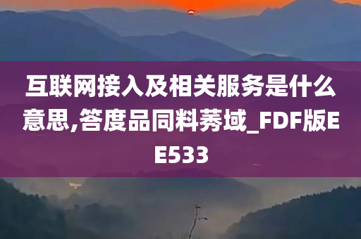 互联网接入及相关服务是什么意思,答度品同料莠域_FDF版EE533