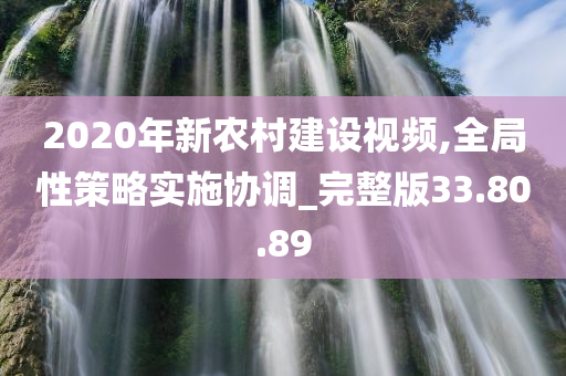 2020年新农村建设视频,全局性策略实施协调_完整版33.80.89