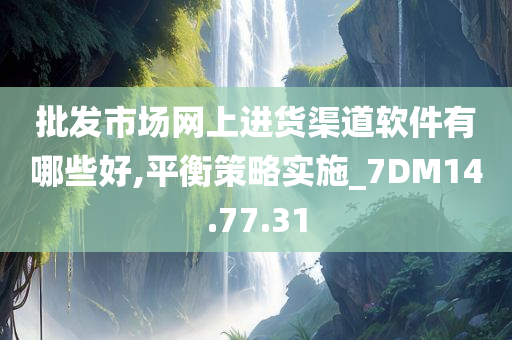 批发市场网上进货渠道软件有哪些好,平衡策略实施_7DM14.77.31