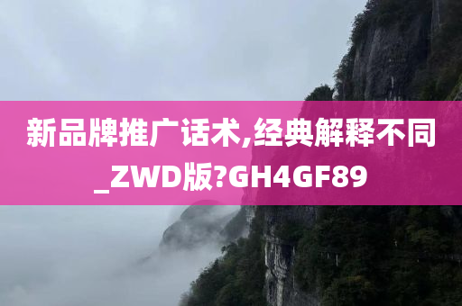 新品牌推广话术,经典解释不同_ZWD版?GH4GF89