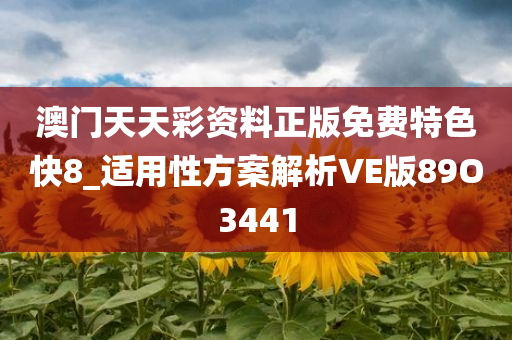 澳门天天彩资料正版免费特色快8_适用性方案解析VE版89O3441