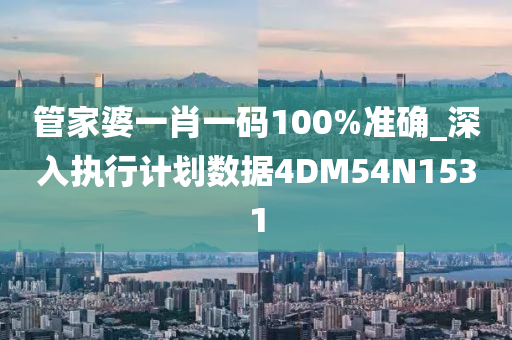 管家婆一肖一码100%准确_深入执行计划数据4DM54N1531