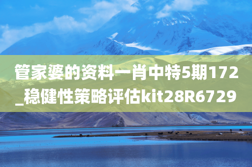 管家婆的资料一肖中特5期172_稳健性策略评估kit28R6729