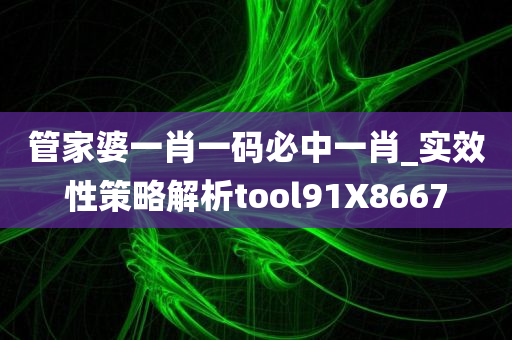 管家婆一肖一码必中一肖_实效性策略解析tool91X8667