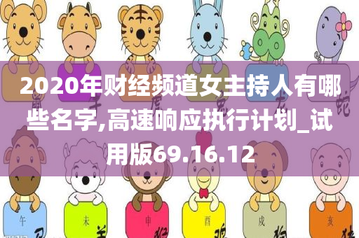 2020年财经频道女主持人有哪些名字,高速响应执行计划_试用版69.16.12