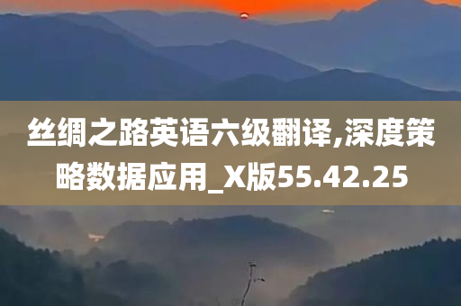 丝绸之路英语六级翻译,深度策略数据应用_X版55.42.25