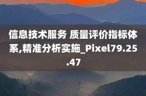 信息技术服务 质量评价指标体系,精准分析实施_Pixel79.25.47