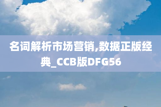 名词解析市场营销,数据正版经典_CCB版DFG56