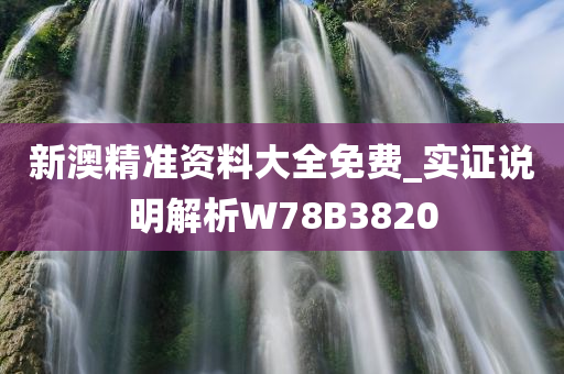 新澳精准资料大全免费_实证说明解析W78B3820