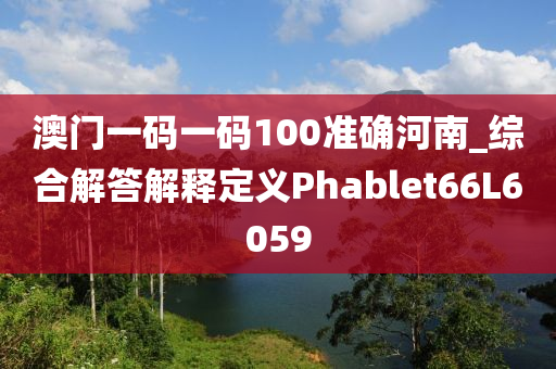 澳门一码一码100准确河南_综合解答解释定义Phablet66L6059