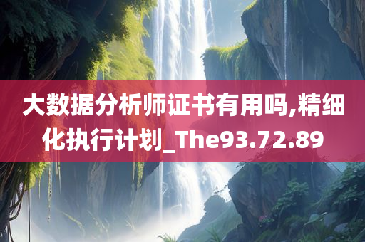 大数据分析师证书有用吗,精细化执行计划_The93.72.89