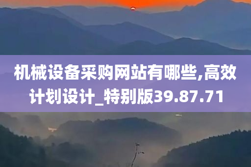 机械设备采购网站有哪些,高效计划设计_特别版39.87.71