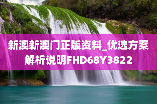 新澳新澳门正版资料_优选方案解析说明FHD68Y3822