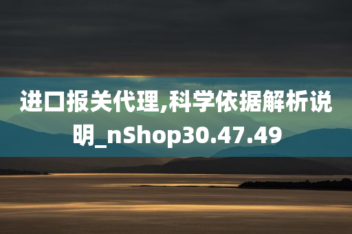 进口报关代理,科学依据解析说明_nShop30.47.49