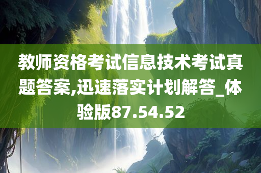 教师资格考试信息技术考试真题答案,迅速落实计划解答_体验版87.54.52