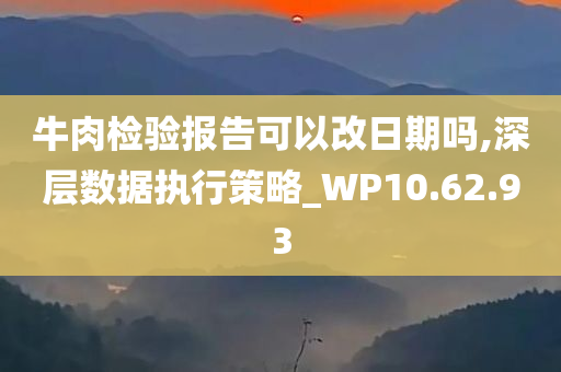 牛肉检验报告可以改日期吗,深层数据执行策略_WP10.62.93