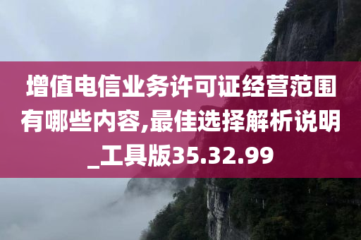 增值电信业务许可证经营范围有哪些内容,最佳选择解析说明_工具版35.32.99