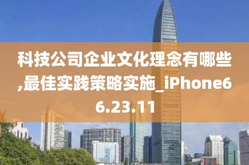 科技公司企业文化理念有哪些,最佳实践策略实施_iPhone66.23.11