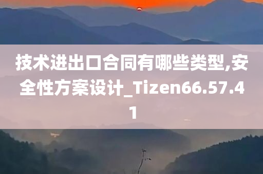 技术进出口合同有哪些类型,安全性方案设计_Tizen66.57.41