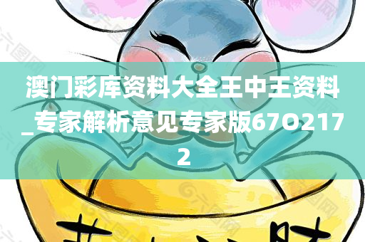 澳门彩库资料大全王中王资料_专家解析意见专家版67O2172