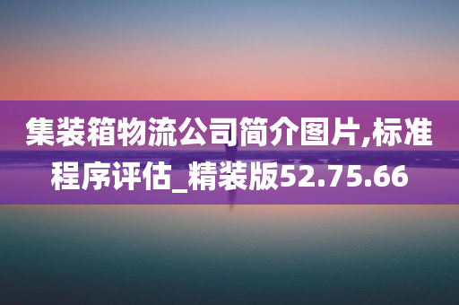 集装箱物流公司简介图片,标准程序评估_精装版52.75.66