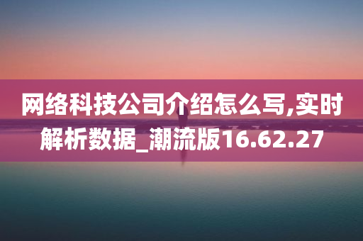 网络科技公司介绍怎么写,实时解析数据_潮流版16.62.27