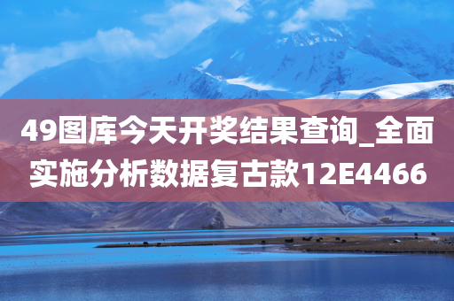 49图库今天开奖结果查询_全面实施分析数据复古款12E4466