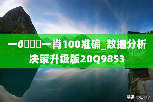 一🐎一肖100准确_数据分析决策升级版20Q9853