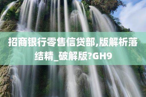 招商银行零售信贷部,版解析落结精_破解版?GH9