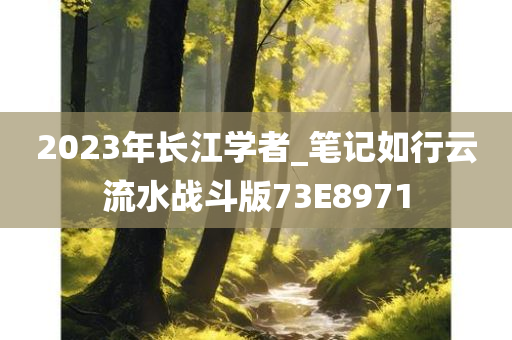 2023年长江学者_笔记如行云流水战斗版73E8971