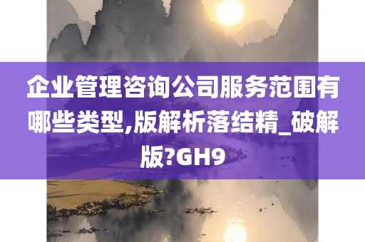 企业管理咨询公司服务范围有哪些类型,版解析落结精_破解版?GH9